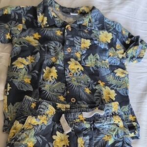 Kid's Tropical Shirt and Shorts Cabana Set